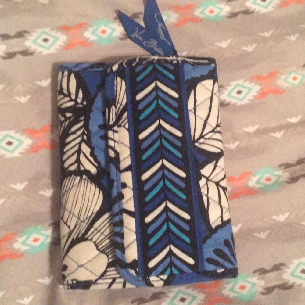 Blue and white flower wallet